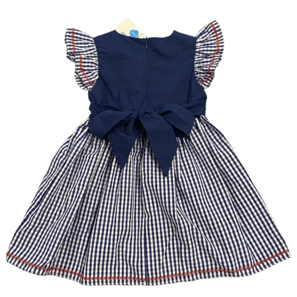 NEW Evie's Closet 3T Blue Gingham Apple Dress